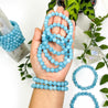 LIGHT BLUE AGATE BEAD BRACELET - Hadobody