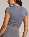 SELENE CROP TOP - MOONSTONE GREY - Hadobody