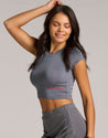 SELENE CROP TOP - MOONSTONE GREY - Hadobody