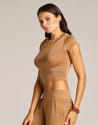 VENUS CROP TOP - COGNAC DIAMOND - Hadobody