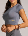 SELENE CROP TOP - MOONSTONE GREY - Hadobody